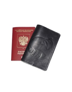 Обложка для паспорта кожаная Черный Енот Kalinovskaya natalia