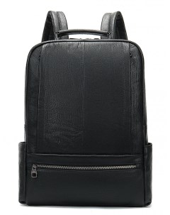 Большой мужской рюкзак из натуральной кожи 8723 чёрный Zznick