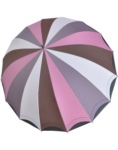Зонт трость Три Слона 2110 тёмно розовый серый полуавтомат 16 спиц Три слона