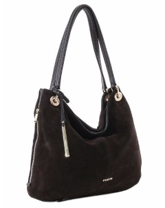 Женская сумка мешок 2820 замша коричневый кожа черный Fiato collection