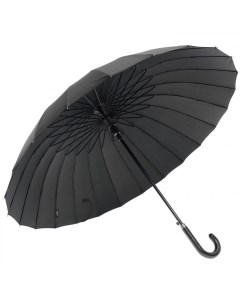 Зонт трость 600 24 спицы чёрный ручка кожаный крюк Kangaroo