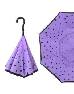 Зонт женский 110010 КОШКИ В ГОРОШКЕ фиолетовый Flioraj