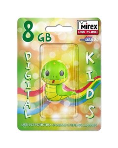Флешка Mirex Snake USB 2 0 13600 KIDSNG08 8Gb Зеленая