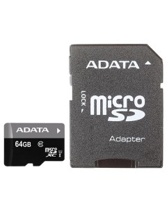 Карта памяти Adata microSDXC Class 10 UHS I U1 64Gb SD adapter