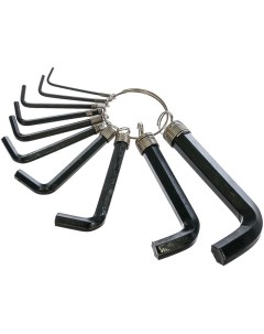 Набор имбусовых ключей на кольце 112665 1 5 мм угловой тип 10 шт короткие Sparta