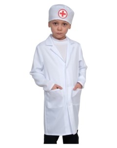 Карнавальный костюм Доктор 2 халат шапочка р р S рост 116 122 см Карнавалофф