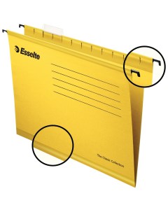 Подвесные папки А4 345х240 мм до 300 листов комплект 25 шт желтые картон Classic Esselte