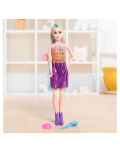 Кукла модель шарнирная Оля в платье с аксессуарами Nnb