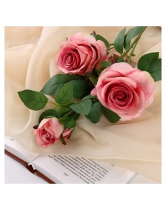 Цветы искусственные Роза роскошь 9х63 см розовый Nnb