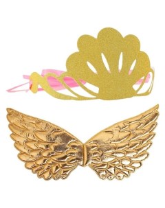Карнавальный набор Великолепие 2 предмета крылья корона цвет золото Nnb