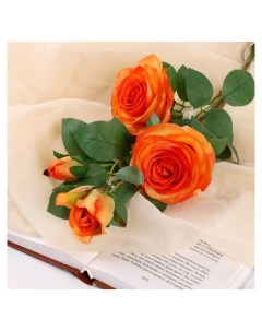 Цветы искусственные Роза роскошь 9х63 см оранжевый Nnb