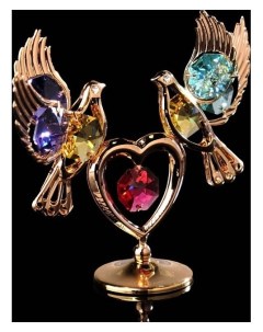 Сувенир Лебеди на сердце 3 9 5 8 см с кристаллами сваровски Swarovski elements