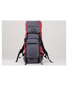 Рюкзак туристический 70 л отдел на шнурке наружный карман 2 боковые сетки цвет серый красный Taif