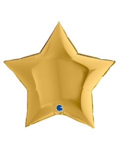 Шар фольгированный звезда 36 металлик Gold Кнр