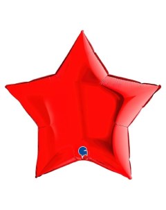 Шар фольгированный звезда 36 металлик Red Кнр