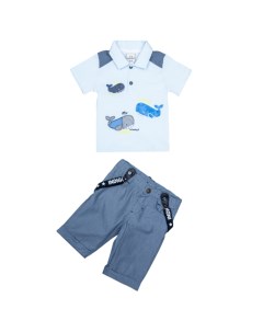 Комплект одежды для мальчика футболка бриджи подтяжки G KOMM18 14 Cascatto