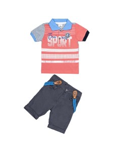 Комплект одежды для мальчика футболка бриджи подтяжки G KOMM18 06 Cascatto