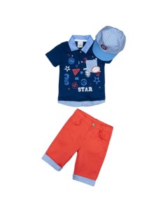 Комплект одежды для мальчика футболка бриджи бейсболка G_KOMM18 05 Cascatto