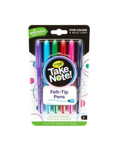 Фломастеры Смываемые ультратонкие Take Note 6 шт Crayola