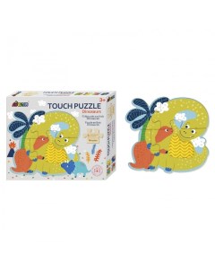 Деревянная игрушка Пазл для малышей с текстурными вставками Динозавры Avenir
