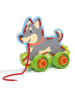 Развивающая игрушка шнуровка Животные на колесах Quercetti