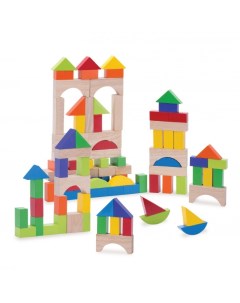 Деревянная игрушка Цветные кубики 100 шт Wonderworld