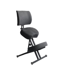 Коленный стул со спинкой и повышенной мягкостью СК2 2 черный корпус Олимп
