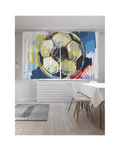 Фотошторы для кухни и спальни Мяч в красках 180х145 см Joyarty