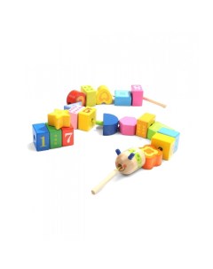 Деревянная игрушка Игровой набор Шнуровка Гусеница Topbright