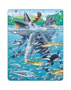 Пазл Горбатые киты в стае сельди 140 элементов Larsen