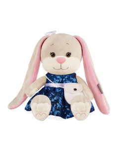 Мягкая игрушка Зайка в нарядном синем платье 25 см Jack&lin