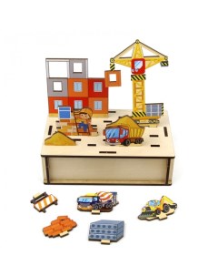Деревянная игрушка Игра настольная Панорама Стройка Woodlandtoys