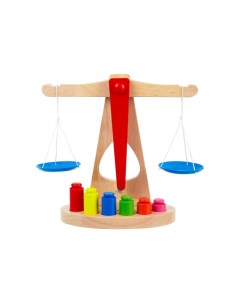 Деревянная игрушка Игровой набор Весы с гирьками и чашами Кузя тут