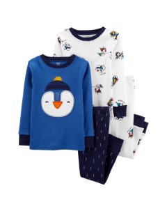 Пижама для мальчика с пингвинами 4 предмета 1M677710 Carter`s