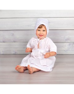 Комплект для крещения девочки платье чепчик пеленка Pituso