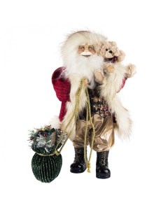 Дед Мороз с зеленым мешком 32 см Maxitoys