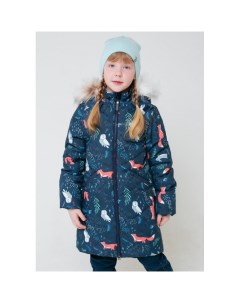Утепленное пальто для девочки Лесные животные Crockid