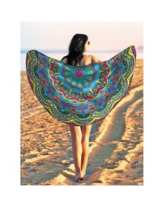 Парео и Пляжный коврик Цветок радуги 150 см Joyarty