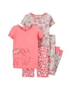 Пижама для девочки со слоном 4 предмета Carter`s