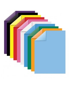 Цветная бумага А4 тонированная в массе 100 листов 10 цветов Юнландия