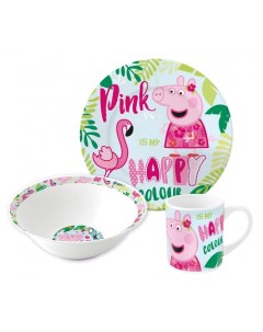 Набор посуды в подарочной упаковке Свинка Пеппа и Фламинго 3 предмета Nd play