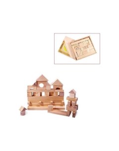 Деревянная игрушка конструктор 35 деталей неокрашенный в деревянном ящике Paremo