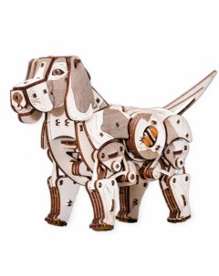 Конструктор деревянный 3D Механический щенок Puppy Eco wood art