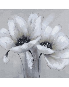 Картина по номерам Белые цветы 30х30 см Molly
