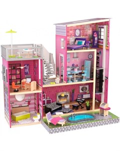 Дом мечты Барби Глянец с мебелью 35 предметов и бассейном Kidkraft