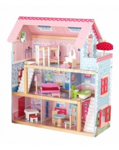 Кукольный домик Открытый коттедж Chelsea с мебелью 19 элементов Kidkraft