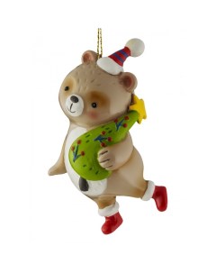 Ёлочная игрушка Decor Медведь глазурный 9 см Erich krause