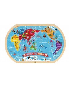 Деревянная игрушка Пазл Карта мира Tooky toy