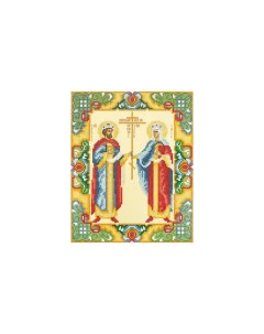 Кристальная мозаика Икона Святых Равноапостольных царя Константина и царицы Елены 22x27 см Freya