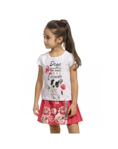 Комплект для девочек футболка юбка GFATS3157 Pelican